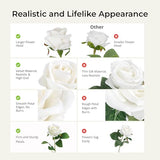 60PCS Artificial Roses Bulk, White Velvet Silk Fake Roses, Realistic White Flowers for Mother's Day, Wedding Centerpieces, Bridal Bouquets, Home Decor, Baby Shower, Valentine's Day Party Decorations