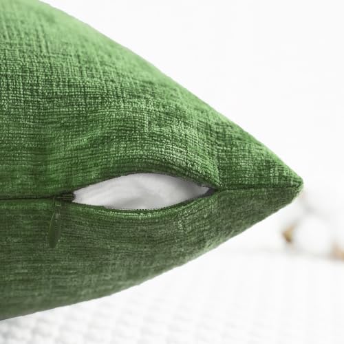 CaliTime Decorative Couch Throw Pillow Covers 20 X 20 Inches Forest Green