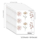 YouRfocus Daisy Wall Decals | 84 PCS Boho Flower Stickers for Girls' Rooms, Playrooms, and Nurseries | Dual Layer Print for High Coverage | Removable Peel and Stick Wall Decor (Pink-B) | 12 Sheets