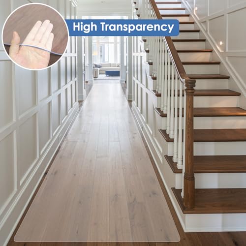 Vicwe Clear Runner Rug for Hallway, 2'x7' No Slip Waterproof Kitchen Standing Floor Mat, Vinyl Indoor Outdoor Entryway Runner Rug for Laundry, Living Room