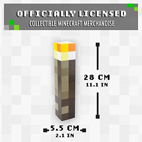 Minecraft Torch Light - Official Merchandise - 2 Light Modes, 2 Modes of Use, Battery Powered, Gift for Gamers