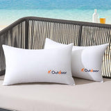 MIULEE Pack of 2 12x20 Outdoor Waterproof Throw Pillow Inserts, Decorative Water-Resistant Pillow Cushion for Patio Garden