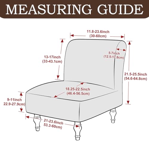 Armless Accent Chair Cover Stretch Slipper Chairs Slipcover Removable Washable Armless Accent Slipper Chair Cover Protector for Living Dining Room Bedroom Hotel Set of 1 Olive Green