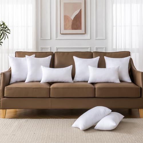 12 x 20 Pillow Insert Set of 2 - Premium Soft and Fluffy Small Lumbar Pillow Sofa Decorative White Rectangle Throw Pillow Inserts Stuffing for Living Room Couch and Bedroom Interior Cushions