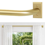 ZYRW Gold Curtain Rod, Room Darkening Rods for Windows 28 to 48 Inches(2.3-4Ft), Wrap Around Curtain Rods, Heavy Duty Blackout Drapery, Modern Decorative Window Treatment Rod, Gold