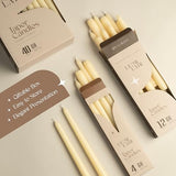 Leor & Lair Ivory Taper Candles - 4 Pack 10" Ivory Candlesticks - Unscented Cream Candle Sticks for Home Decoration, Holiday Tables, Weddings, Restaurants & Business Events