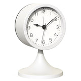 AYRELY® 3" Cute Analog Alarm Clock,Small Retro Table Clock Battery Operated,Slient Metal Desk Clock with Light for Living Room Decor,Bedroom,Bedside,Shelf (White)