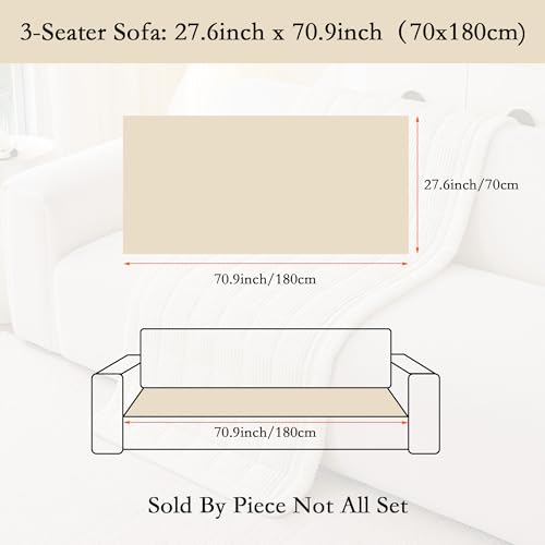 MYSKY HOME Couch Covers for Sofa, Dog Couch Cover, Sofa Covers for 3 Cushion Couch Washable, Sectional Couch Covers Pet Couch Cushion Covers Protector Non Slip Sofa Slipcover(Dark Grey,27.6" x 70.9")