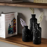 Creative Scents Black Marble Look 3pc Vase Set – Boho Vases for Decor, Modern Vases for Holding Pampas Grass, Dried/Fresh Flowers, Vases for Living Room - Kitchen, Bedroom, Office, Shelf Decor