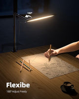 10.2" Desk Ring Light with Stand, 360° Rotate Desk Lamps for Home Office with C-Clamp, Flexible Height Desk Light, Adjust Arm Ring Light for Desk, Podcast, Gaming, Recording, Zoom Lighting