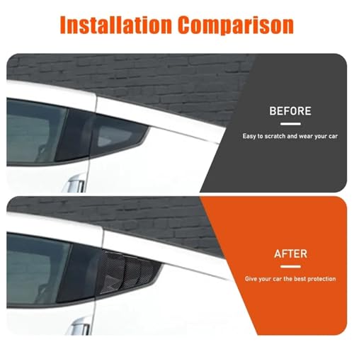 Compatible with 370Z Z34 2009-2020 ABS Carbon Fiber Car Rear Side Window Blind Shutter Louver Cover Trim Exterior Accessories(Carbon Fiber)