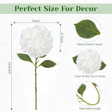 4 Pcs White Hydrangea Artificial Flowers, Latex Real Touch Hydrangea Flowers, 19.6'' Full Faux Hydrangea Flowers Fake Flowers for Home Decor Party Wedding Centerpiece Bouquet Floral Arrangements