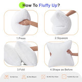 24x24 Pillows Inserts Set of 2, Throw Pillows 24 Inch Premium Down Alternative Pillow Inserts, 24 by 24 Square Premium Cushion with 100% Cotton Cover for Bed, Sofa, Couch