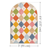 jinchan 3x5 Washable Kids Rug Colorful Nursery Study Corner Arch Chair Mat