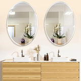 Frameless Oval Bathroom Mirror, 20x28 Inch Beveled Edge Vanity Wall Mirror for Over Sink, Modern Decorative Mirror for Bathroom, Bedroom, Entryway