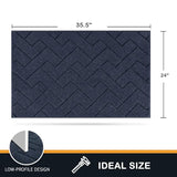 PURRUGS Dirt Trapping Door Mat 24" x 35.5", Non-Slip Machine Washable Entry Rug, Dog Doormat, Indoor Front Door Mat, Super Absorbent Entryway Rug for Muddy Shoes & Paws, Navy Blue