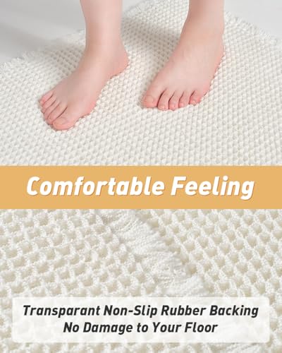 Upgraded Waffle Bath Mat Set of 2 Absorbent Non Slip Bathroom Mat 17" x 24"