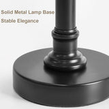 19.5" Small Table Lamp for Bedroom - Bedside Lamps for Nightstand, Black Table Lamp for Living Room with Fabric Shade, Desk Reading Lamp for Kids Room Living Room Office Dorm