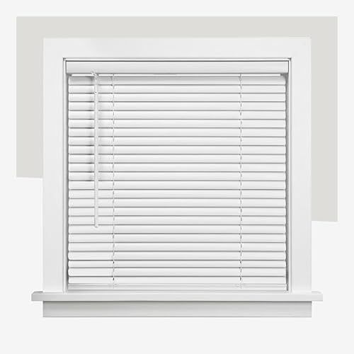 CHICOLOGY Cordless Mini Blinds for Indoor Windows, 34" W x 48" H, White Vinyl 1" Slats with Tilt Wand, Light Filtering to Room Darkening, Moisture-Resistant, Child-Safe, Screw-Mount Installation