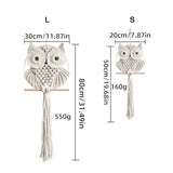 Achart Owl Macrame Wall Hanging-Hand Woven Boho Tapestry-Macrame Wall Decor -Owl Decor for Bedroom, Living Room, Nursery (Beige-Small)