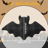 2 Pcs Halloween Bats Throw Pillow Furry Bat Plush Pillows Cute Bats Halloween Decor Stuffed Bat Lumbar Pillow for Halloween Decorative Home Sofa Bed Cushion