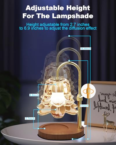 Candle Warmer Lamp with Timer, Upgraded Dimmable Wax Melts Warmer for Jar Candles, Height Adjustable Candle Lamp, Birthday Gifts for Women Mom, House Warming Gifts New Home Decor