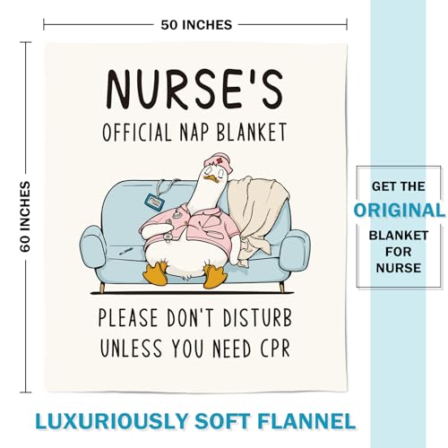 Nurses Gifts for Women/Men, Cute Nurses Week/Appreciation Gifts - Soft LPN RN Nurse Blanket, Nursing Student Graduation Gift Flannel Throw Blanket 60" X 50"