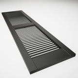Builders Edge 14.5 in. W x 48 in. H Builders Edge, Standard Cathedral Top Center Mullion, Open Louver Shutters, Includes Matching Installation Spikes (Per Pair), 002 - Black