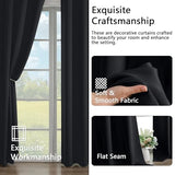 Simplebrand Halloween Black Blackout Curtains for Bedroom 63 Inch Length 2 Panels Set, Grommet Solid Thermal Insulated Black Out Curtains, Room Darkening Energy Saving Window Drapes, W40 x L63
