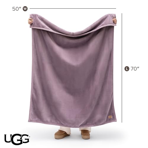 UGG Coco Throw Blanket, Soft Fleece Bed Blanket, 50" x 70", Purple (Shadow)