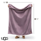 UGG Coco Throw Blanket, Soft Fleece Bed Blanket, 50" x 70", Purple (Shadow)