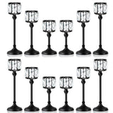 Set of 12 Cup Crystal Tealight Candle Holders, Centerpieces for Table Wedding Centerpieces Crystal Decorative Tealight Candle Dining Table Candle Holder Decor for Party (3 Sizes, Black)