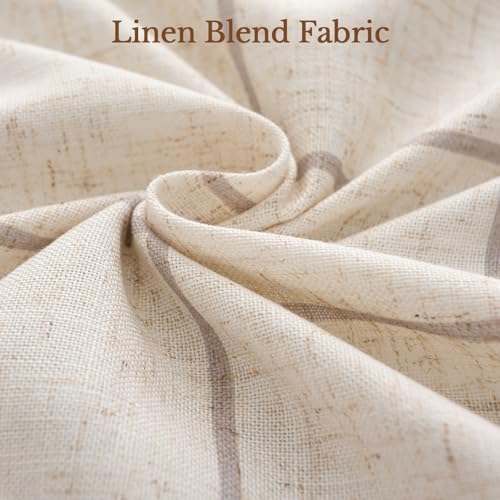 THREE GIRLS Plaid Pinch Pleated Curtains - Modern Luxury Linen Buffalo Blackout Drapes, Thermal Insulated Double Layer Window Panels for Living Room Bedroom, 90 Inches Long Brown 2 Panels Set