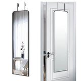 47x14 inch Full Length Mirror Over the Door Hang or Wall Mounted Black | Aluminum Alloy Frame,HD Glass, Full Body Make-Up Mirrors for Bedroom, Bathroom,Entryway,Dressing Living Room