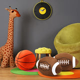 HyDren 2 Pcs Football Plush Pillows - 12" Soft Fluffy Football Pillows Stuffed Footballs Throw Pillow Sports Ball Throw Pillow for Kids Boys Girls Bedroom Nursery Room Decoration Birthday Party Gift