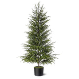 4ft Christmas Norfolk Pine Tree Artificial Christmas Tree Faux Potted Plants for Front Porch Christmas Indoor Outdoor Decor