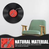 Musical Black Vinyl Record Wall Clock Battery Operated Music Room Decor Decoration Art Hanging Clocks- 11.81inch