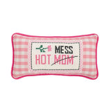 Mud Pie Pink Hot Mess Needlepoint Pillow