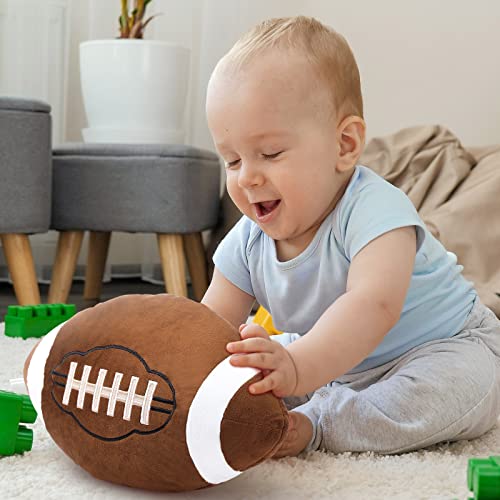 HyDren 2 Pcs Football Plush Pillows - 12" Soft Fluffy Football Pillows Stuffed Footballs Throw Pillow Sports Ball Throw Pillow for Kids Boys Girls Bedroom Nursery Room Decoration Birthday Party Gift