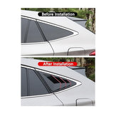 Compatible For Toyota Harrier Venza 2022 Car Rear Side Window Triangle Shutter Cover Trims Louver Decorative Sticker ABS Exterior Accessory(GlossyBlack Red Edge)
