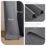PONY DANCE Gray Black Out Curtains 72 Inch Long 2 Panels Set, Thermal Insulated Room Darkening Grommet Solid Soft Drapes for Bedroom/Living Room Window Decor Light Blocking, W34 x L72 Inch, Grey