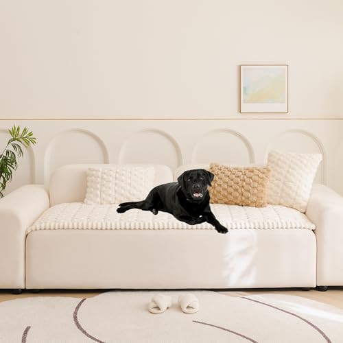 Mivnue Pet Couch Cover Dogs Washable Sofa Protector Non Slip Fuzzy Couch Pads Pet Friendly Dog Mat for Couches and Sofas