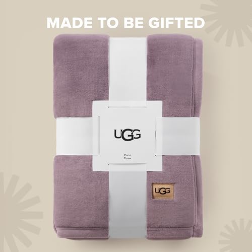 UGG Coco Throw Blanket, Soft Fleece Bed Blanket, 50" x 70", Purple (Shadow)