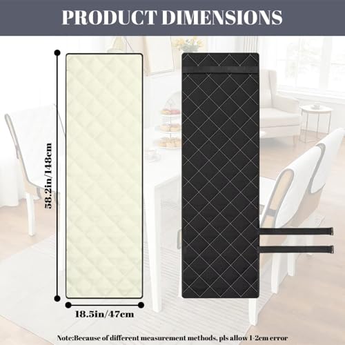 Beige Chair Cover Dining Room Seat Covers Waterproof Chair Cushion with Straps 18.5x58.2 Inch Versatile Washable Soft Protectors for Armless Dining Chairs Set of 1