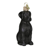Old World Christmas Black Labrador Dog Collection Glass Blown Ornaments for Christmas Tree 3.75 x 1.5