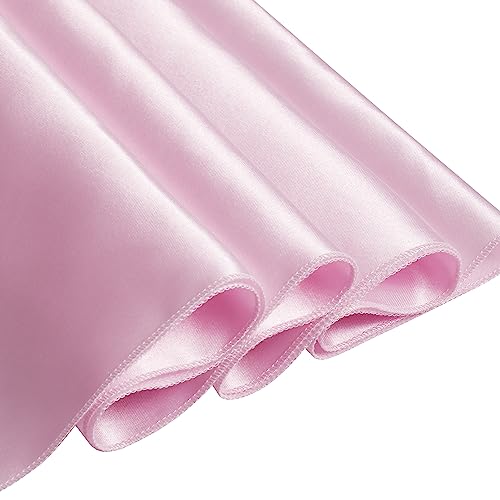 50 Pcs Pink Satin Chair Sashes Bows Universal Chair Cover for Wedding Reception Events Banquets Party, Hotel Event Decorations, 6 x 108 inch