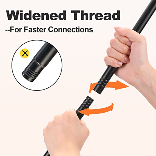Black Curtain Rods for Windows 35"- 46", Decorative Drapery Rod Adjustable by Splicing, 5/8 inch Small Curtain Rod for Bedroom, Living Room, Kitchen and Outdoors