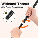 Black Curtain Rods for Windows 35"- 46", Decorative Drapery Rod Adjustable by Splicing, 5/8 inch Small Curtain Rod for Bedroom, Living Room, Kitchen and Outdoors