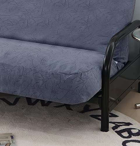 OctoRose Full Size 3 Side Zipper Premium Velvet Rich Opulent Color Bushes - Grey Futon Cover Sofa Daybed Couch Mattress Slipcover (Bush-Grey, Full Size)