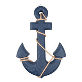 13" Nautical Wooden Anchor with Rope Nautical Beach Wood Anchor Wall Art Decor Door Hanging Ornament Beach Theme Home Decoration (Blue)